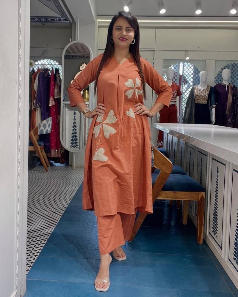 A-line cotton printed cord sets for women and girls