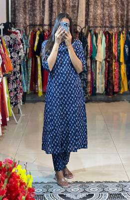 A-line cotton printed cord sets for women  3