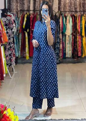 A-line cotton printed cord sets for women  4