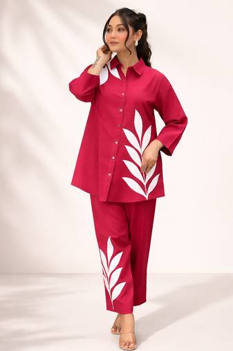 Straight cotton printed cord set for women and girls