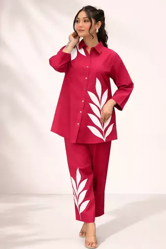 Straight cotton printed cord set for women and girls