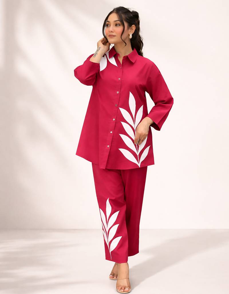 Straight cotton printed cord set for women and girls