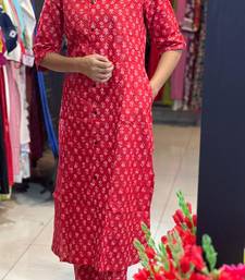 A-line cotton printed cord sets for women and girls