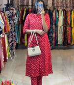 A-line cotton printed cord sets for women and girls