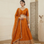 Mustard Orange Japan satin Lehenga Choli with Thread and Sequin Work