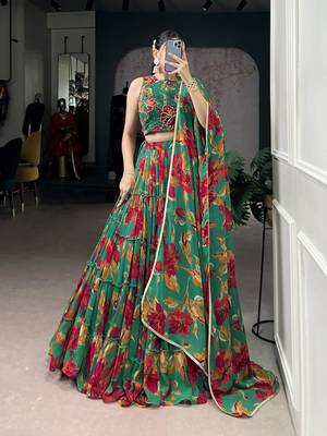 Marble Floral Ethnic Lehenga 1
