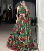 Festive Freshness Marble Floral Ethnic Lehenga