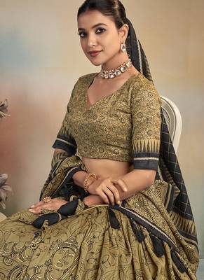  Kalamkari Print Lehenga with Grand Lace Detailing 2