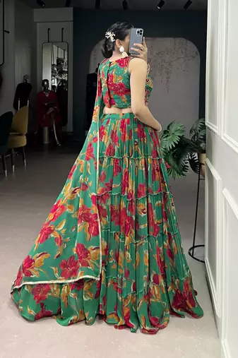 Marble Floral Ethnic Lehenga