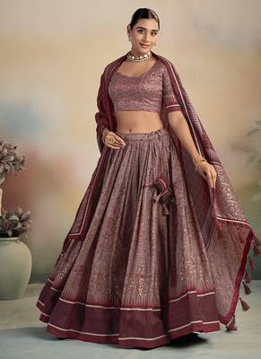  Kalamkari Print Lehenga with Grand Lace Detailing 1