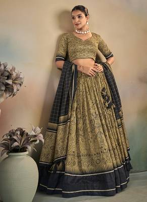  Kalamkari Print Lehenga with Grand Lace Detailing 4