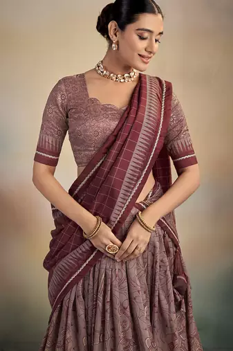 Classic Elegance Kalamkari Print Lehenga with Grand Lace Detailing