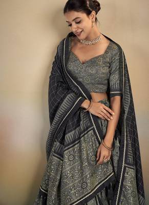  Kalamkari Print Lehenga with Grand Lace Detailing 2