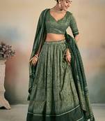 Classic Elegance Kalamkari Print Lehenga with Grand Lace Detailing