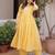 Yellow premium cotton embroidered kurti pant set for women