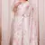 Off white digital print zarkan embroidered satin designer saree for women