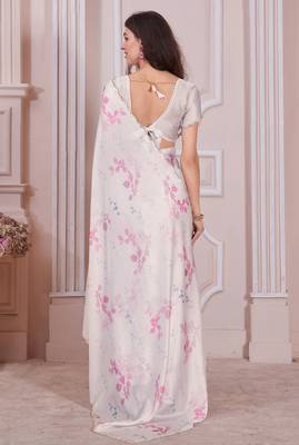 Off white digital print zarkan embroidered satin designer saree for women 3