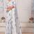 White digital print zarkan embroidered satin designer saree for women
