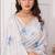 White digital print zarkan embroidered satin designer saree for women