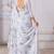 White digital print zarkan embroidered satin designer saree for women