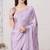 Purple digital print zarkan embroidered satin designer saree for women