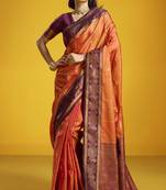 Red traditional pure silk handloom saree with silk blouse | elegant festival & summer wear