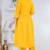 Mustard lace solid rayon stitched v-neck flared pant suit set