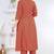 Peach lace solid rayon stitched v-neck flared pant suit set