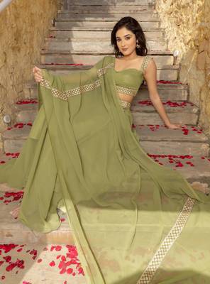 Dreamy Pastel Green festive charm and wedding-ready glam designed Lehenga Choli  5