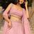 Seductive Pastel Pink Faux Georgette beautiful umbrella cut ethnic Lehenga Choli