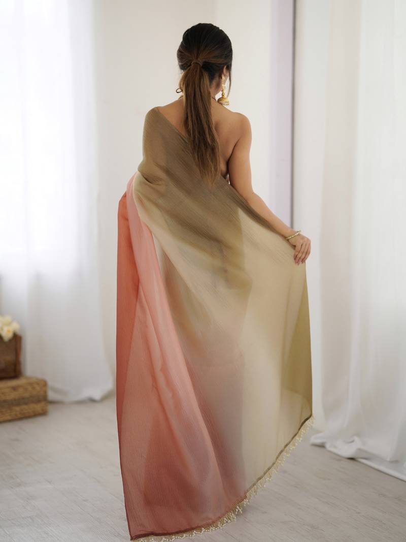 maroon ready-to-wear candy crush art silk saree with satin art silk blouse