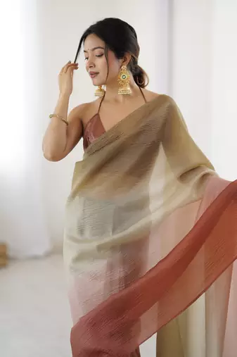 maroon ready-to-wear candy crush art silk blend saree with satin art silk blend blouse