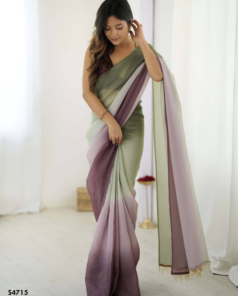 dark wine ready-to-wear candy crush art silk saree with satin art silk blouse