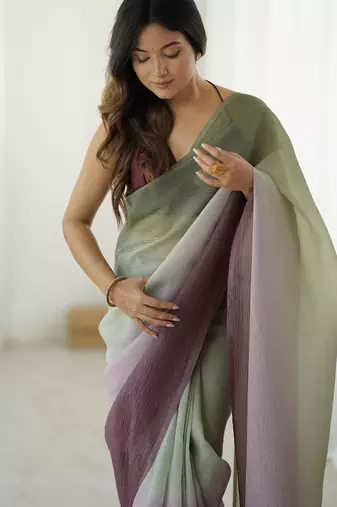 dark wine ready-to-wear candy crush art silk blend saree with satin art silk blend blouse