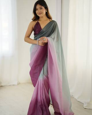 wine ready-to-wear candy crush art silk blend saree with satin art silk blend blouse 1