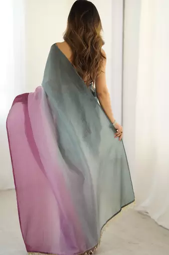 wine ready-to-wear candy crush art silk blend saree with satin art silk blend blouse