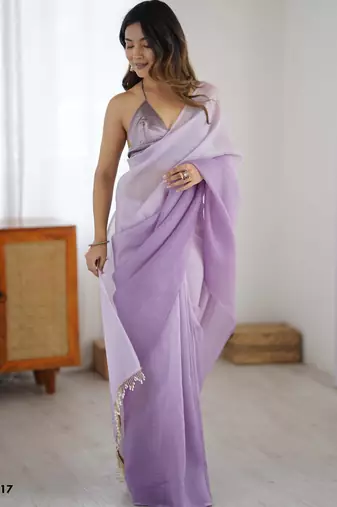 light purple ready-to-wear candy crush art silk saree with satin art silk blouse