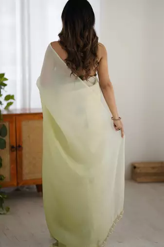light green ready-to-wear candy crush art silk blend saree with satin art silk blend blouse