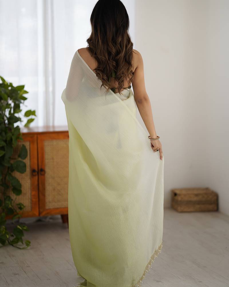 light green ready-to-wear candy crush art silk saree with satin art silk blouse