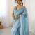 light sky blue ready-to-wear candy crush art silk saree with satin art silk blouse