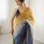 dark navy blue ready-to-wear candy crush art silk saree with satin art silk blouse