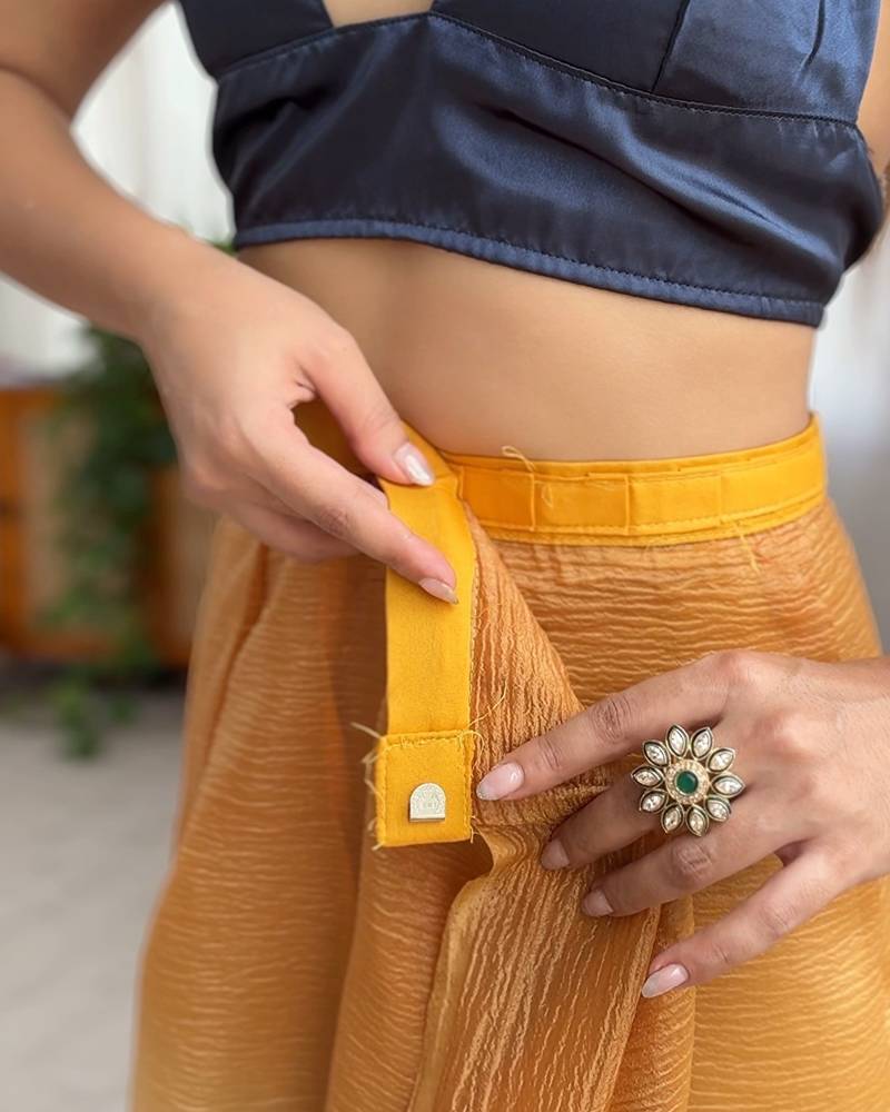 dark navy blue ready-to-wear candy crush art silk saree with satin art silk blouse