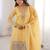 Superb Yellow Dori Embroidered Silk Haldi Wear Sharara Suit