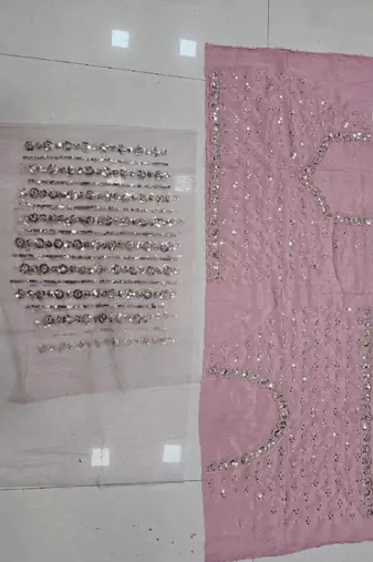 Beautiful Pink Colour Chinon Silk Fabric Multi Thread And Heavy Sequins Lehenga Choli
