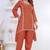 Peach lace button solid rayon stitched a-line pant suit set