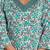 Women's white & teal floral print pure cotton straight fit kurta set with bottom and dupatta (3-piece set)