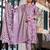 Women's lavendar floral print pure cotton straight fit kurta set with bottom and dupatta (3-piece set)