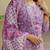 Women's magenta & turquoise floral print pure cotton straight fit kurta set with bottom and dupatta (3-piece set)