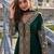 Bottle green chinon embroidered salwar suit semi stitched up to 42" size