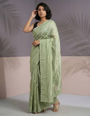 pastel leheriya embroidered pure raspberry art silk party wear saree with unstitched blouse 4